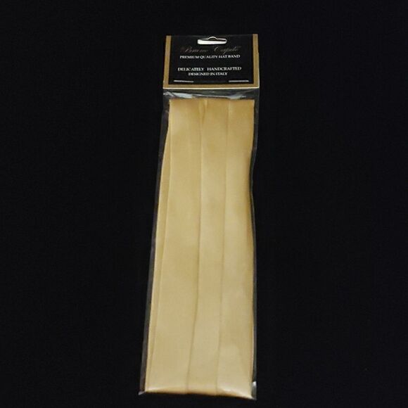 BRUNO CAPELO FASHION 3 PLEAT SATIN HAT BAND. TAUPE. - Picture 1 of 2